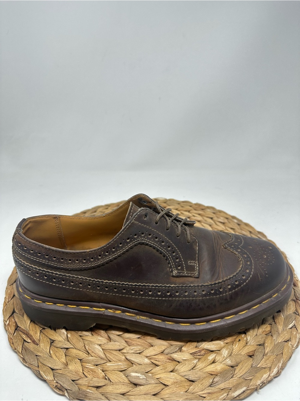 Dr Martens England Brown Leather Brogue Oxford Shoes Size 9 UK, 10 US Men's